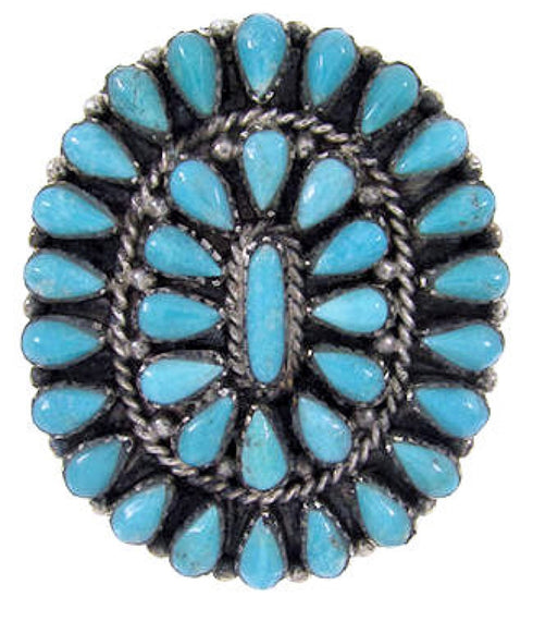 Turquoise Sterling Silver Jewelry Southwest Ring Size 8-3/4 AW64535